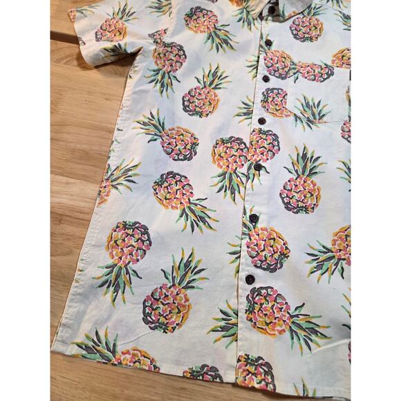 Rip Curl Pineapple Hawaiian Collared Button Up Short Sleeve Boy Small - Picture 2 of 7